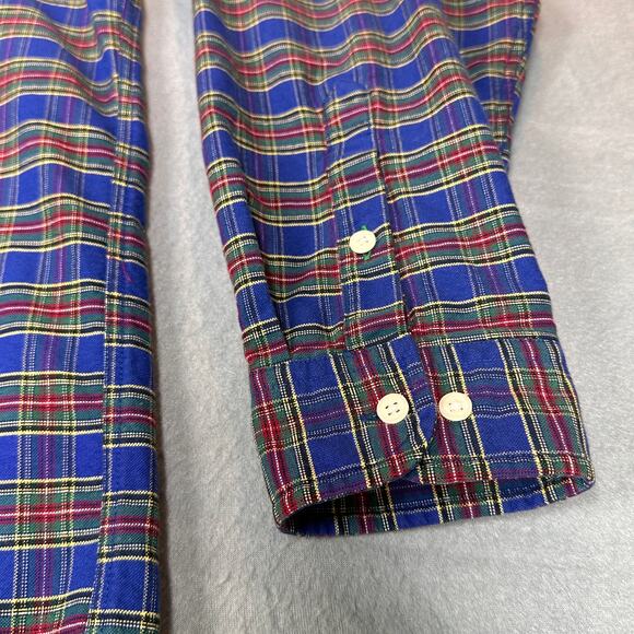 Vintage Tommy Hilfiger Shirt Mens XL Blue Classic Plaid Embroidered Chest Logo - Picture 4 of 10